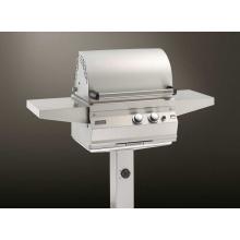 Fire Magic Gas Grills Aurora A430 Natural Gas Grill W/ One Infrared Burner & Rotisserie On In-Ground Post