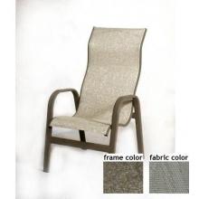 Bonaire Aluminum High Back Sling Dining Chair With Scavo Bronze Frame And A0109 Fabric