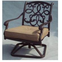 Darlee Santa Monica Cast Aluminum Swivel Rocker Chair Club Chair With Cushions