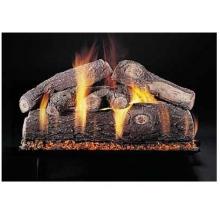 Rasmussen 18 Inch Frosted Oak Gas Log Set With Vented Custom Embers Pan Burner - Match Light