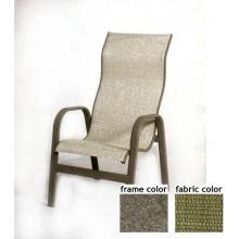 Bonaire Aluminum High Back Sling Dining Chair With Scavo Bronze Frame And B0808 Fabric