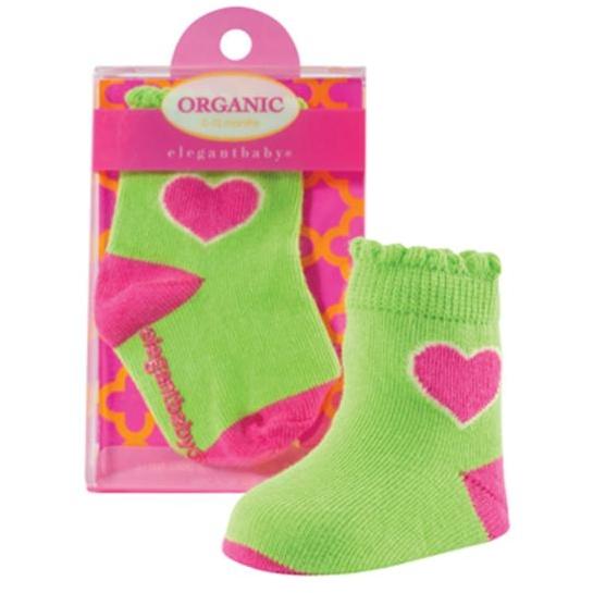 Elegant Baby Organic 1-Pair Sock Set - Bright Heart Elegant Baby Organic 1-Pair Sock Set - Bright Heart