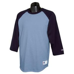 Champion Tagless Raglan Baseball T-Shirt XL - Light Blue/Navy Champion Tagless Raglan Baseball T-Shirt XL - Light Blue/Navy