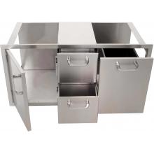 BBQ Guys 260 Series Single Door, Double Drawer & Trash Tilt-Out Combo Top Open