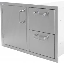 Kingston Series 30 Inch Single Door & Double Drawer Combo Side View