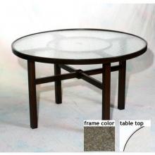 Keys 48 Inch Aluminum Round Dining Table - Glass With Scavo Bronze Frame