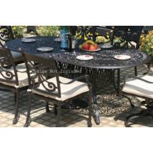 Alfresco Home Kaleidoscope 84 Inch Oval Dining Table & Base With Umbrella Hole - Antique Wine