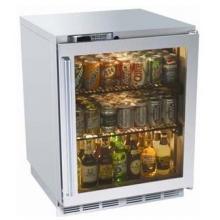 Perlick Refrigerators 24 Inch Compact Refrigerator Built In C-Series With Stainless Glass Door Hinge Left - HC24RB-3L