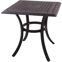 Darlee Series 88 Cast Aluminum Square Outdoor Patio Dining Table - 28 Inch - Antique Bronze