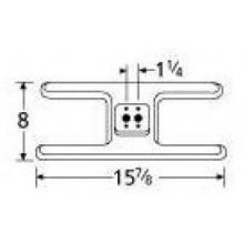 Stainless Steel H Twin, Centered, 1.25 Inch Offset Burner Head 10502