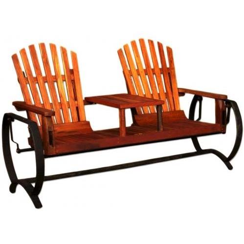 Teak Wood Double Adirondack Glider Teak Wood Double Adirondack Glider