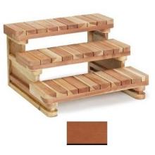 A&B Accessories Redwood Spa Steps: Three-Tier Piano Key - 36 Inch
