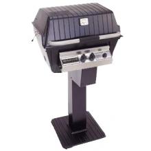 Broilmaster P4BLN Premium Natural Gas Grill On Black Patio Post With Cast Iron Base