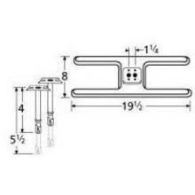 Stainless Steel H Twin, Centered, 1.25 Inch Offset Burner 10602-70201