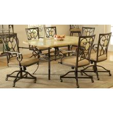 Hillsdale Brookside Dining Set Rectangular Table With Oval Back Caster Chairs 7 Piece - 4815DTBCOVC7