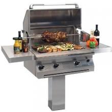 Solaire Gas Grills 30 Inch All Infrared Propane Gas Grill With Rotisserie On In-Ground Post