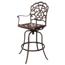 Darlee Catalina Cast Aluminum Swivel Bar Stool With Cushion