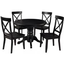 Home Styles 5 Piece Round Pedestal Dining Set - Black - 5178-318