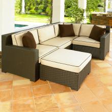 North Cape Melrose 5 Pc Wicker Sectional Sofa Set