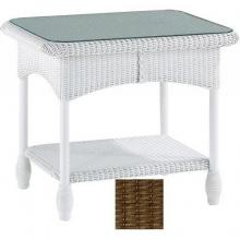 Lloyd Flanders Embassy Rectangular End Table In Bark Finish.