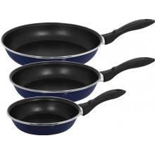 Provence Blue Gloss Enamel On Steel 7 Inch, 9 Inch & 11 Inch Fry Pan Set (3 Pcs)