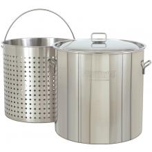 Bayou Classic Pots With Full Sized Basket 162 Quart Stainless Steel Stock Pot