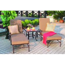 Darlee Malibu Aluminum Outdoor Patio Chaise Lounge Set With Cushions - Antique Bronze