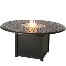 Darlee Cast Aluminum 52 Inch Round Outdoor Propane Fire Pit Chat Table - Antique Bronze