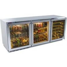 Perlick HP72ROW-S-3L-3L-3R 48 Bottle Freestanding Double Refrigerator And Wine Reserve - Glass Doors / Stainless Steel Trim