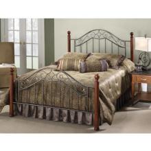 Hillsdale Martino Smoke Silver And Cherry Metal And Wood Post Bed Set Without Frame - King - 1392BK
