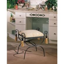 Powell Furniture - Garden District Black/Pewter Upholstered Vanity Bench - 935-369