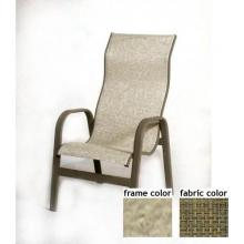Bonaire Aluminum High Back Sling Dining Chair With Saddle Frame And B5026 Fabric