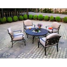 Darlee Catalina Cast Aluminum Outdoor Patio Tea Table Set With Cushions - 52 Inch Round - Antique Bronze