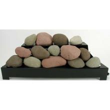 Rasmussen 30 Inch Brown/Natural/Adobe Red ALTERNA Vent Free Natural Gas FireStones With Black Chassis And Manual Safety Pilot