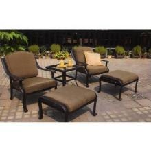Darlee Ten Star Cast Aluminum Club Chair & Ottoman Set With Cushions