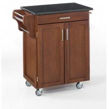 Home Styles Small Kitchen Cart With Granite Top - Black/Medium Cherry - 9001-0074
