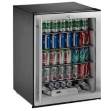 U-Line ADA24RGLS-13 ADA Compliant Right Hinge Lockable Refrigerator - Glass Door / Stainless Steel Trim