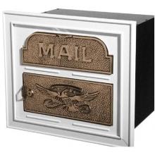 Classic Series Locking Column Mailbox Faceplate - White W/ Antique Bronze