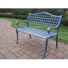 Oakland Living Elite Cast Aluminum Settee Bench - Verdi Grey