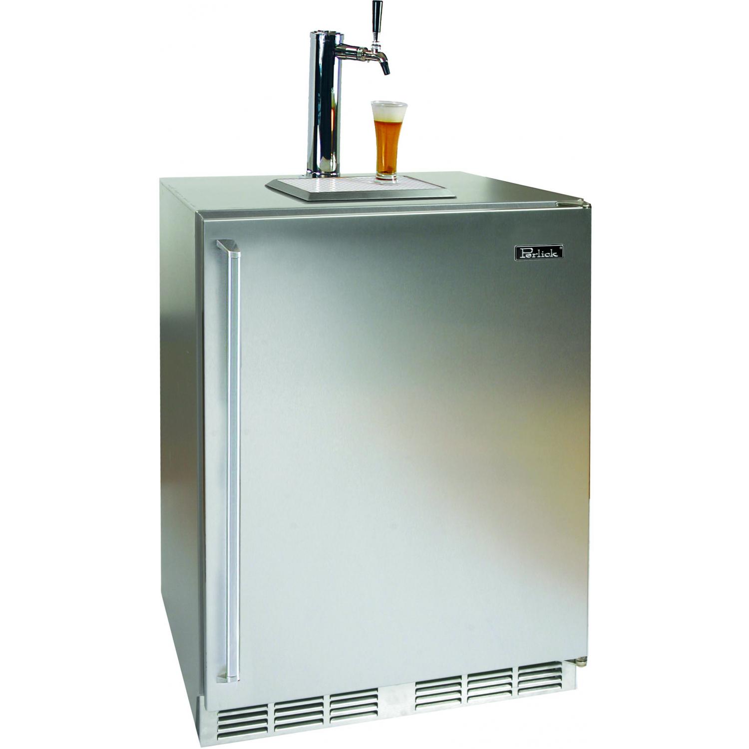 Perlick 5.3 Cu. Ft. Outdoor Kegerator - Integrated Custom Panel Door / Stainless Steel Cabinet - HP24TO-2L1