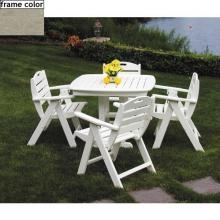 Poly-Wood Recycled Plastic Wood Nautical Patio Dining Set - 37 Inch Square