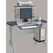 International Caravan Two Tier Promotional 1/2 Oval Desk With Wheels Black - G-124/BK