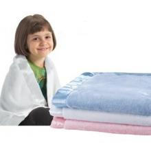 Terry Town Satin Trim Micro Fleece Baby Blanket - Baby Pink