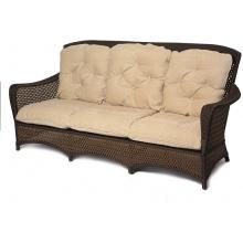 Lloyd Flanders Grand Traverse Woven Vinyl Outdoor Patio Sofa - Caramel Finish