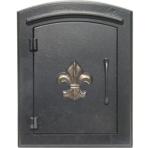 Manchester Black Locking Column Mailbox Insert With Fleur De Lis Emblem Manchester Black Locking Column Mailbox Insert With Fleur De Lis Emblem