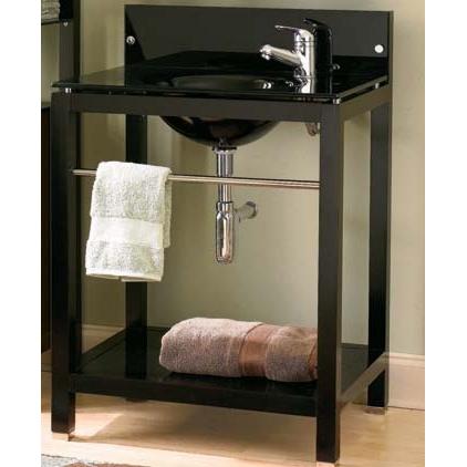 The Decolav Glass Top With Wood Base Bathroom Lavatory Console Espresso - 5250T-BK
