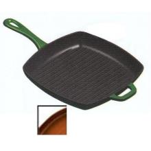 Lodge Pans Cafe Cast Iron Enamel Grill Pan, Gradated Brown - ECSGP83