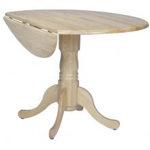 International Concepts Dining Essentials 42 Inch Round Dual Drop Leaf Ped Table - Natural - T01-42DP