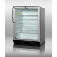 Summit SPR601BLOS 5.5 Cu. Ft. Capacity Compact Refrigerator - Glass Door / Stainless Steel Trim