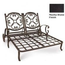 Meadow Decor Athena Cast Aluminum Double Chaise Lounge - Mocha Stone Finish